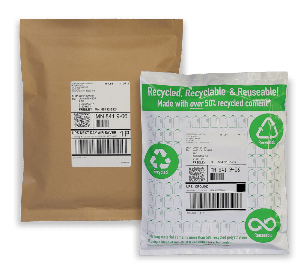 paper and poly material for auto bagging