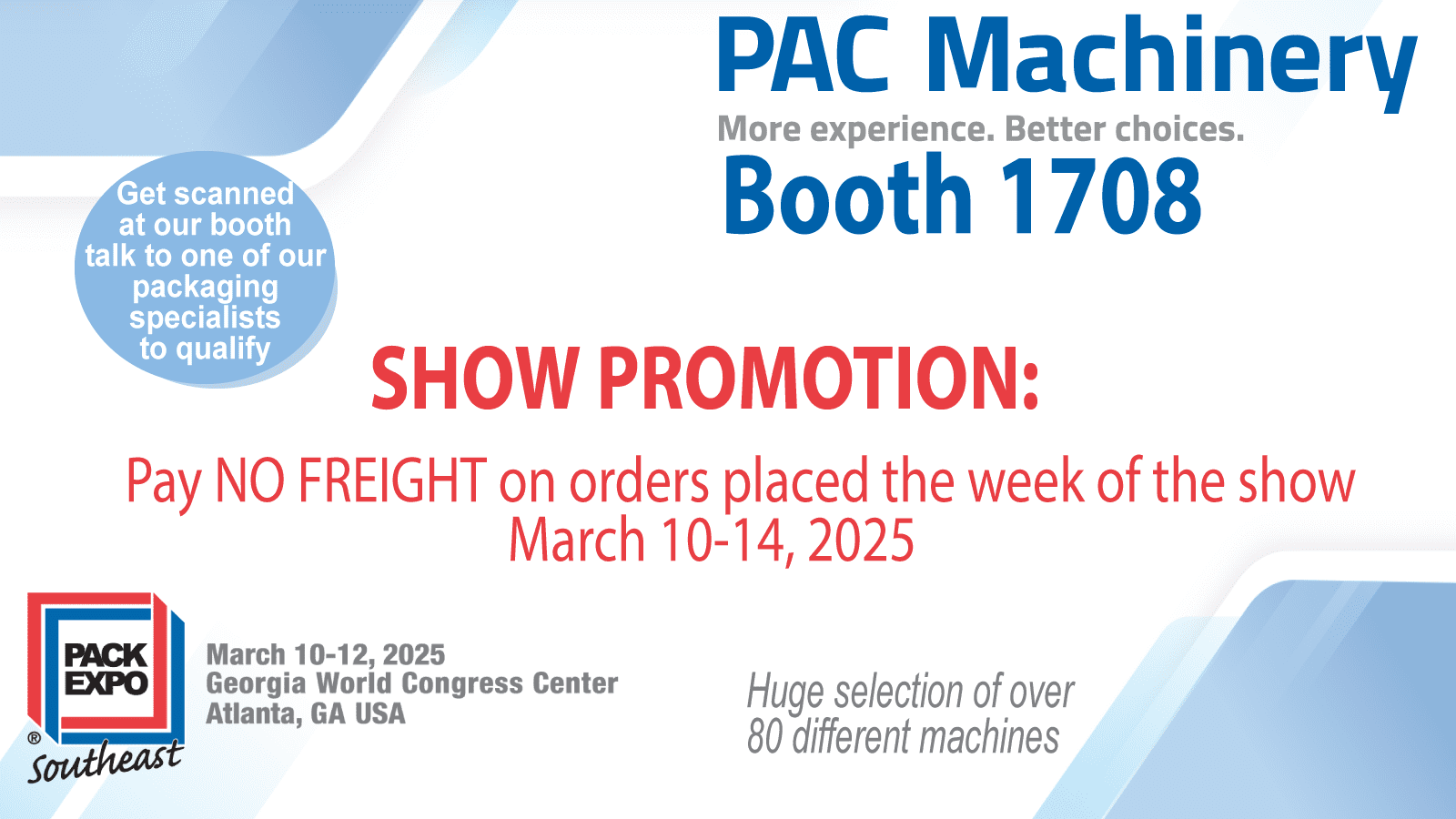 Pack Expo Southeast 2025 - PAC Machinery