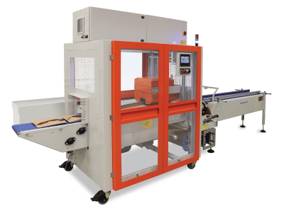 650S Flow Wrapper exit view shown running Fiberflex paper