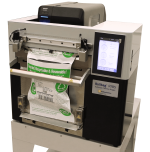 Print, package, and seal poly mailer on a Rollbag R785